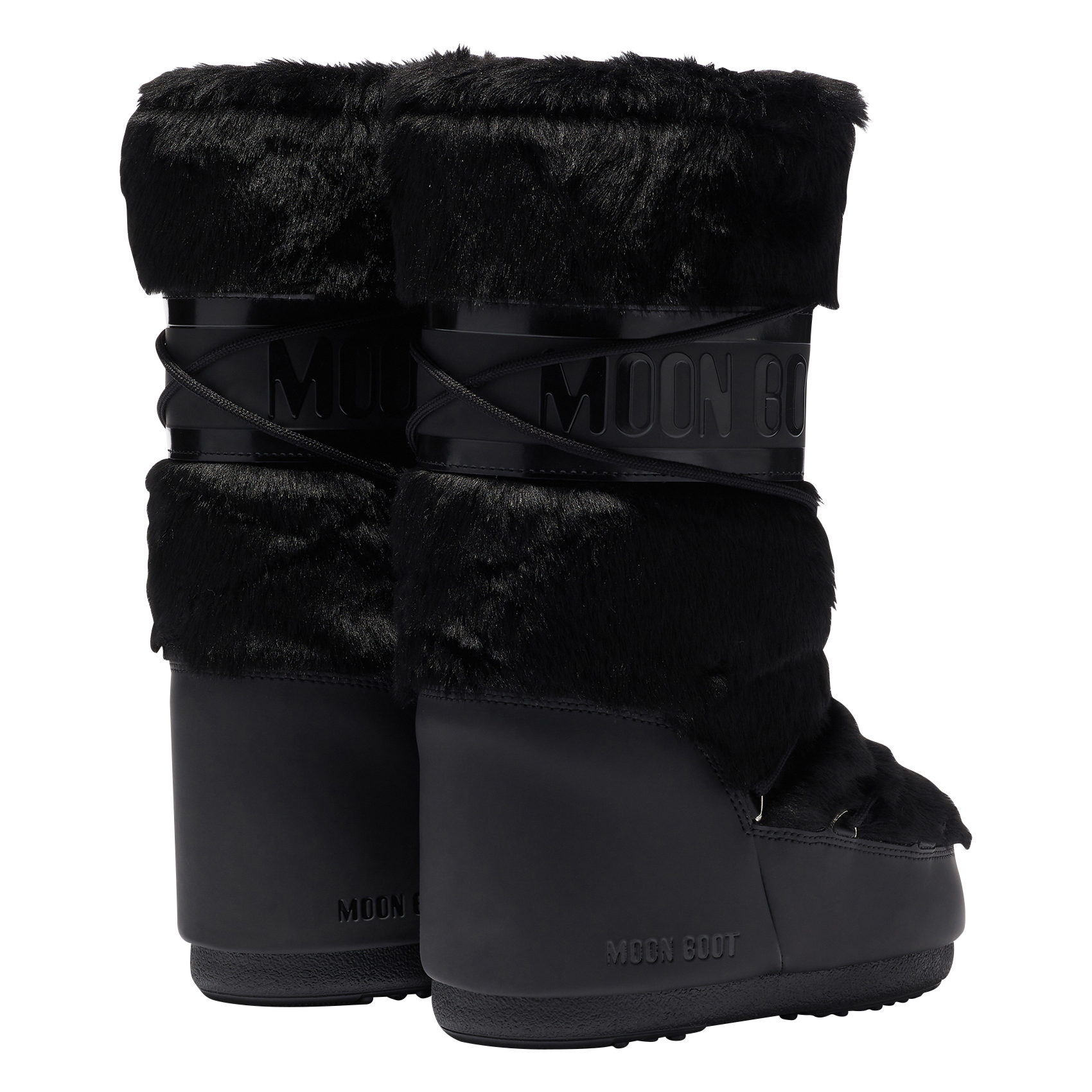 MB ICON FAUX FUR - Bottes à lacets en fourrure synthétique | Noir