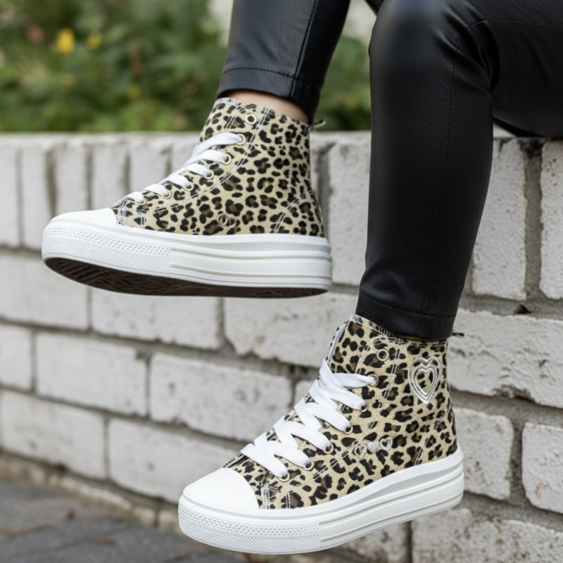 Hearts sneakers - Leopard