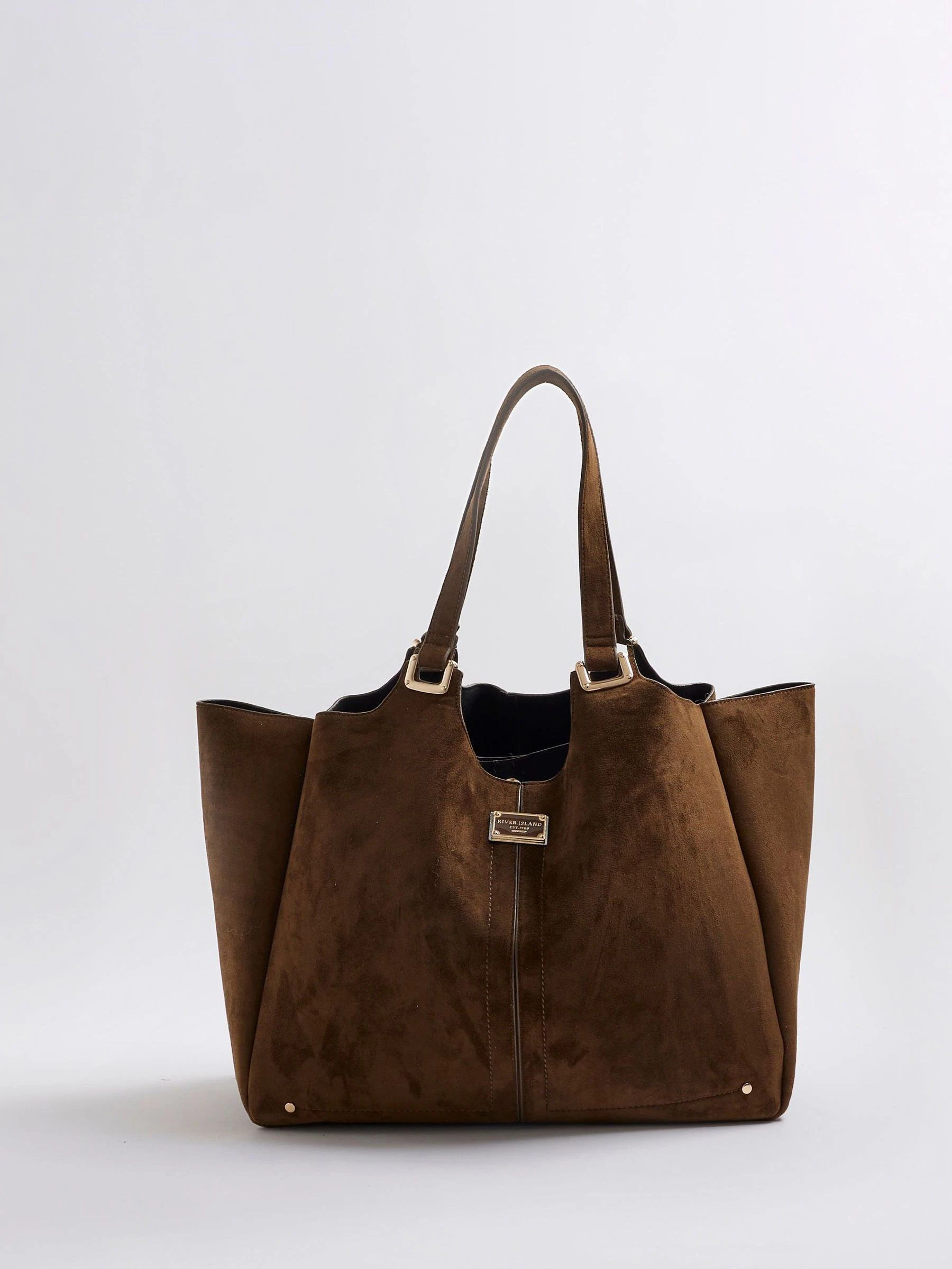 River Island Suedette Slouch Tote Bag