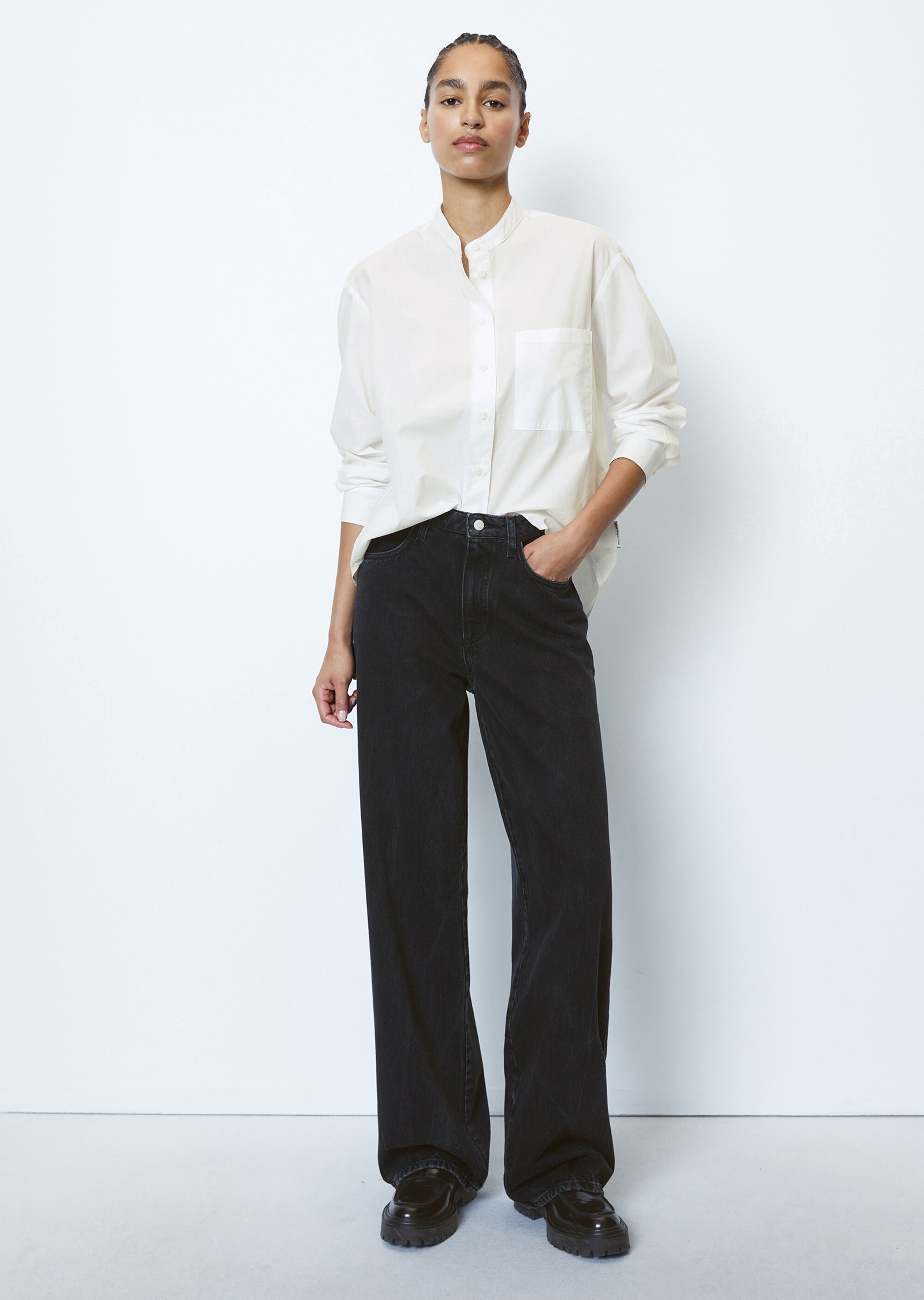 Langarm-Blusenshirt loose aus Organic Cotton