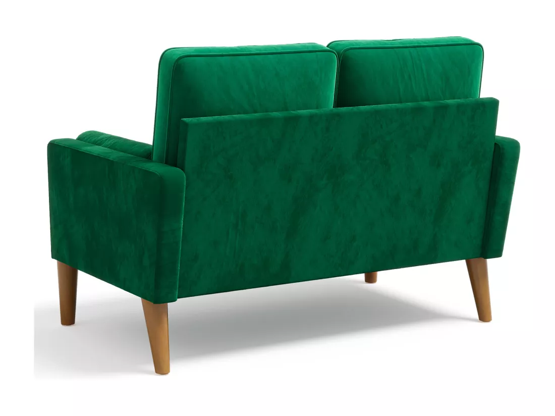 Canapé à 2 Places Scandinave,Mini Canapé à Bras Roulés en Velours Loveseat,Fauteuil Salon avec Accoudoirs,121x77x87cm - Vert