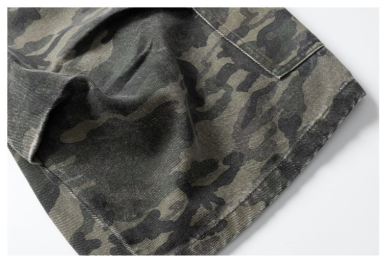 Shineon Studio - Camouflage Cargo Shorts met hoge taille