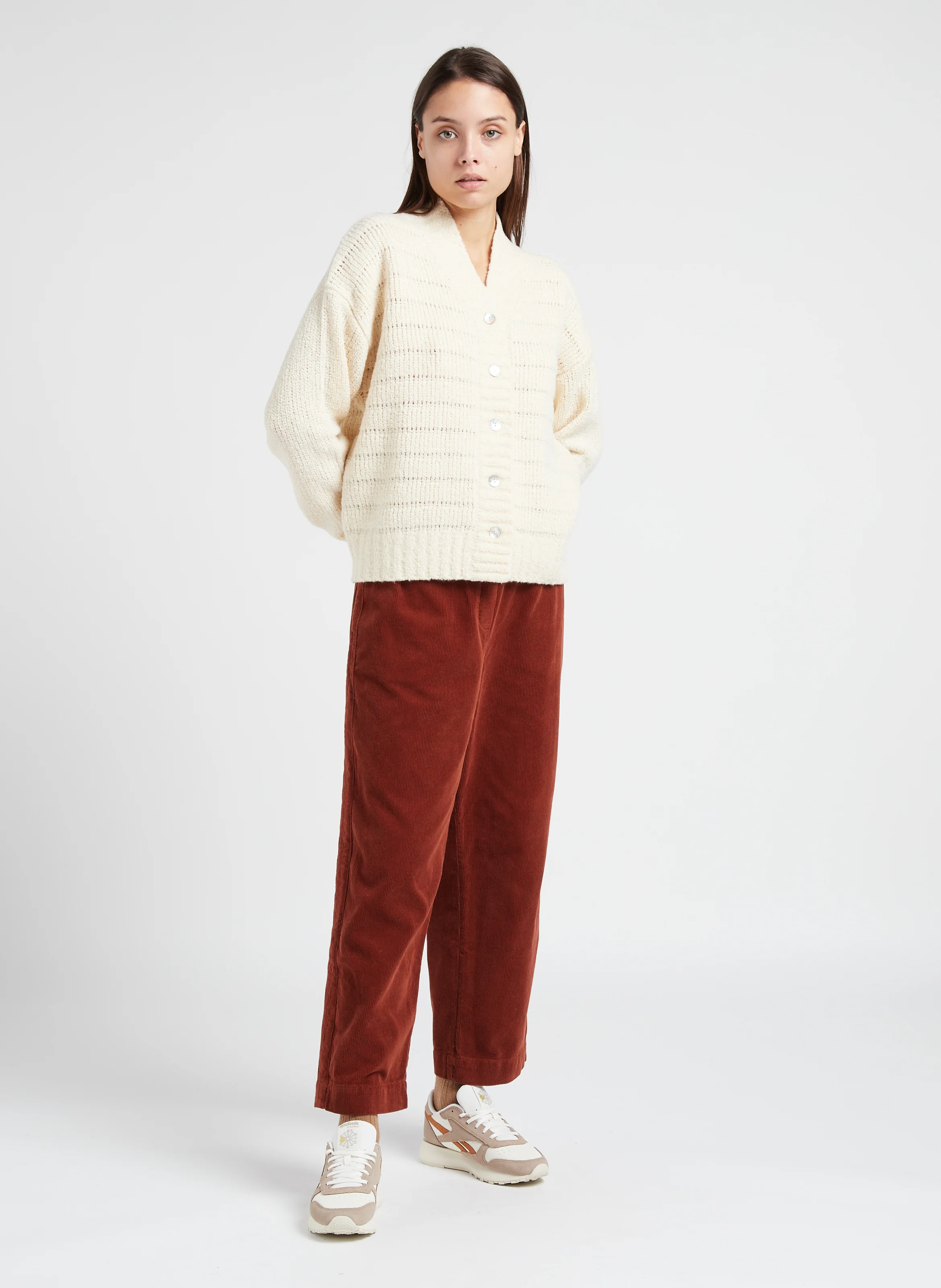 GYEL - Gilet col V en laine mélangée | Beige