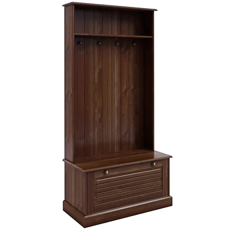 Mille - Garderobe met 1 klepdeur in bruin grenen