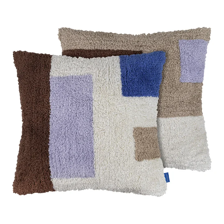 Mette Ditmer - Brick Kissenbezug, gestickt, 50 x 50 cm, chocolate
