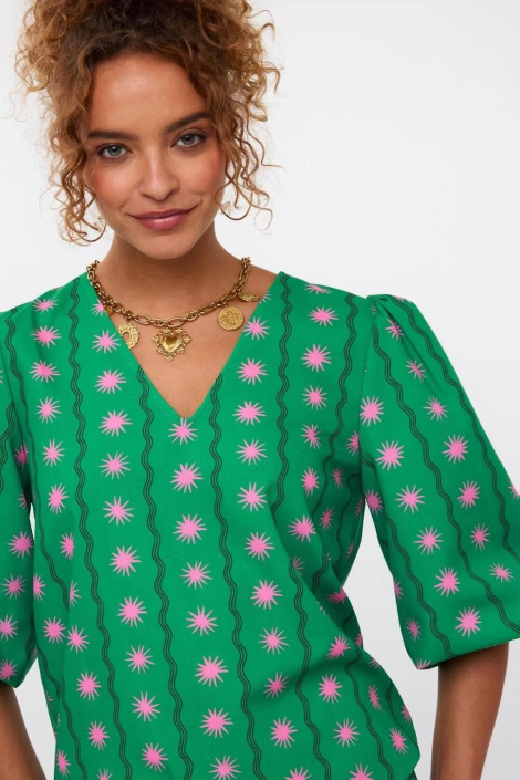 Ydence groene dames blouse