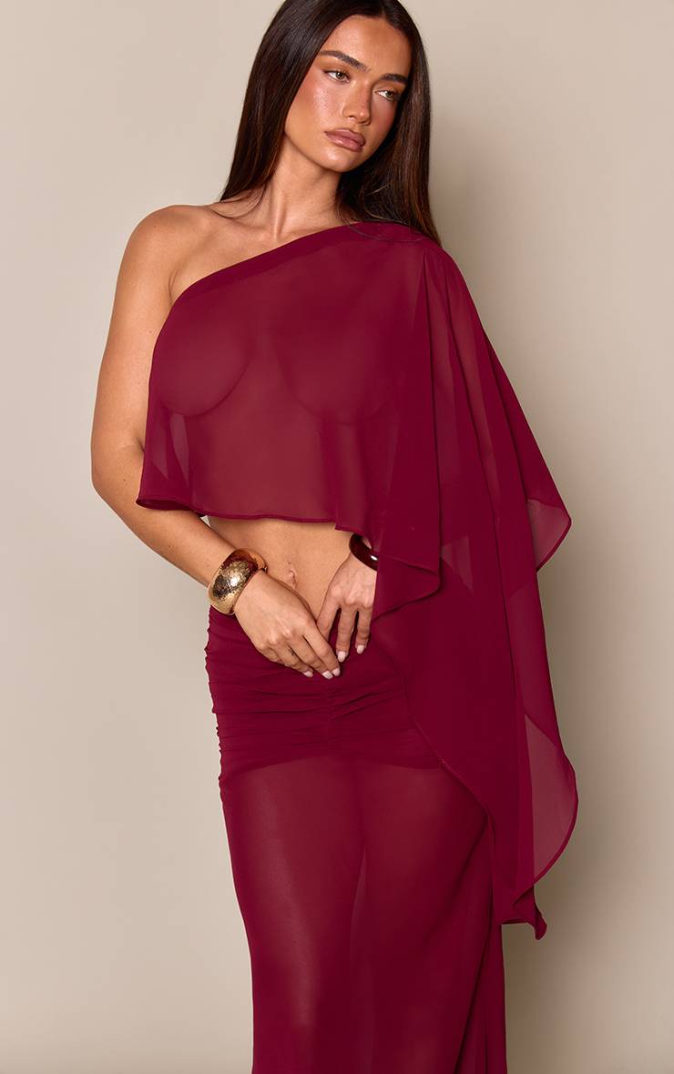 Prune Ensemble Coordonné Haut Cape En Mousseline Deep