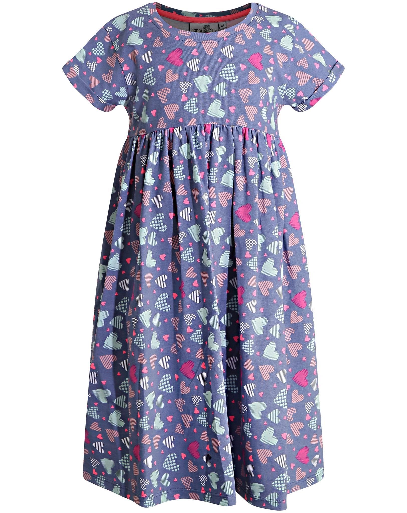 Kurzarm-Kleid HEARTS in jeans blue