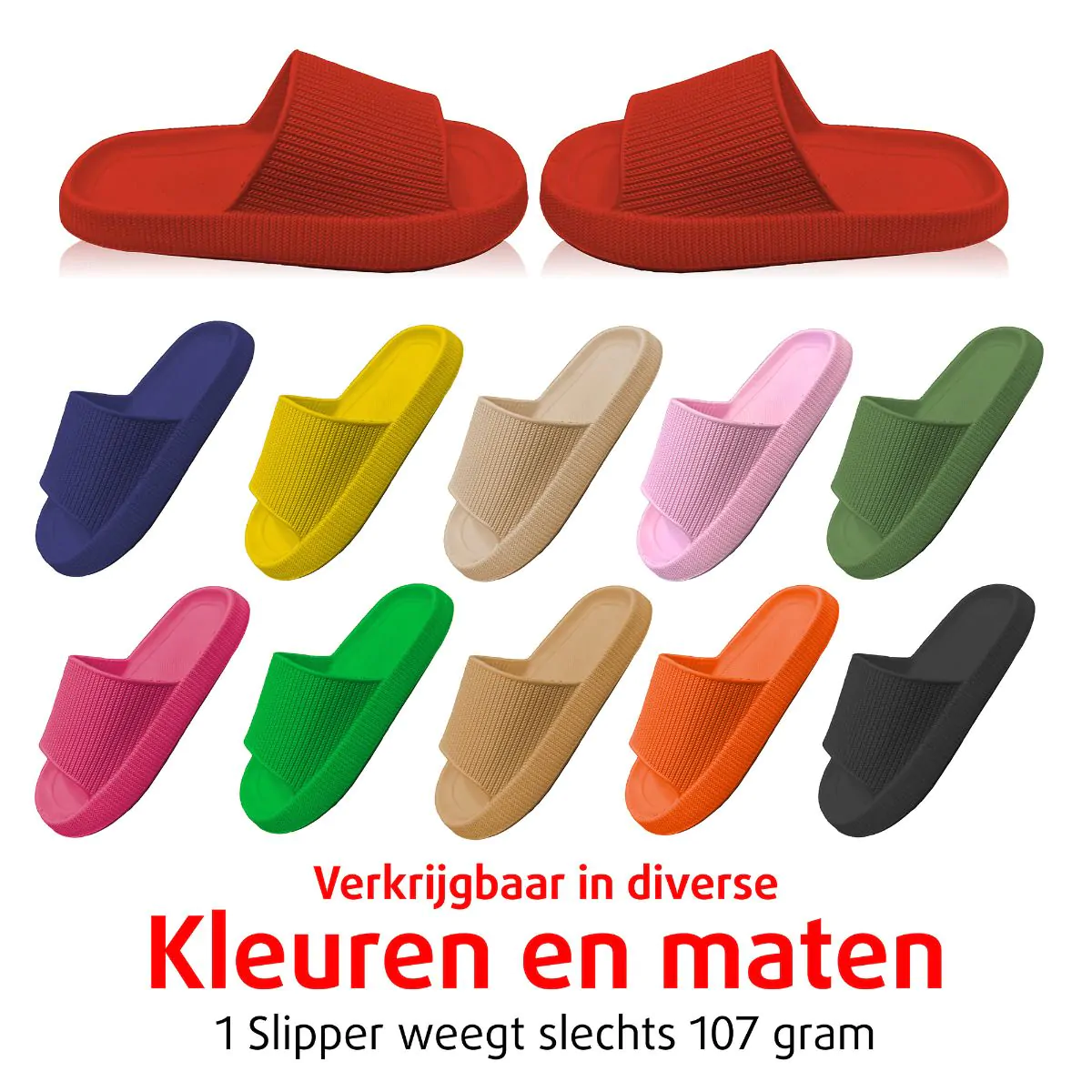 Orthopedische Zomer Badslippers (Rood)