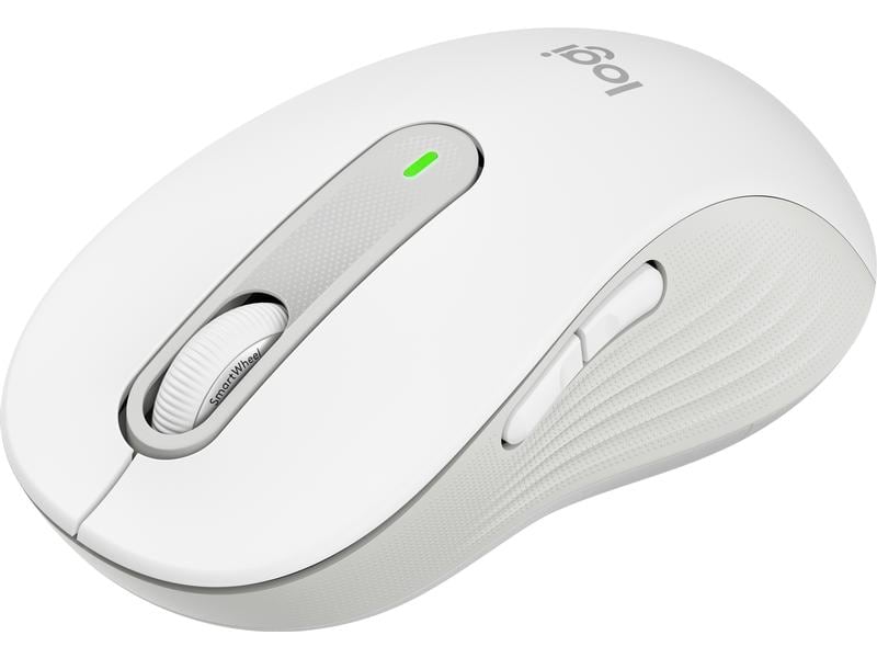 Logitech Maus Signature M650 L Weiss Präzise Wireless-Maus mit «Logitech SilentTouch»-Technologie