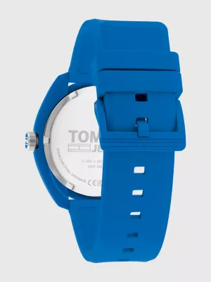 Relógio com pulseira de silicone azul