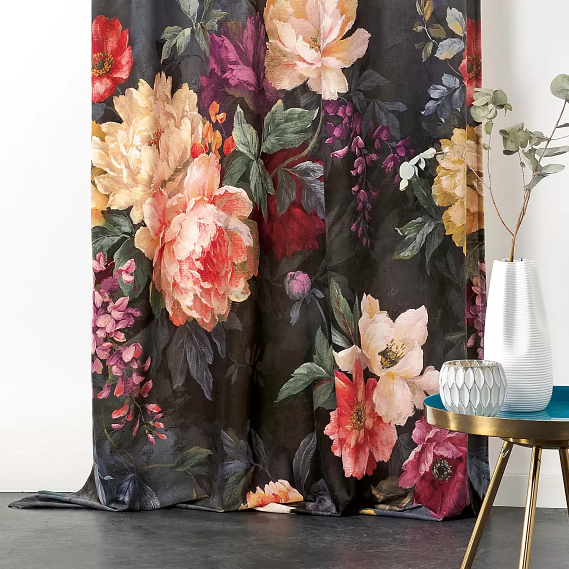 Rideau oeillets (145 x 250 cm) Pivoine Rouge
