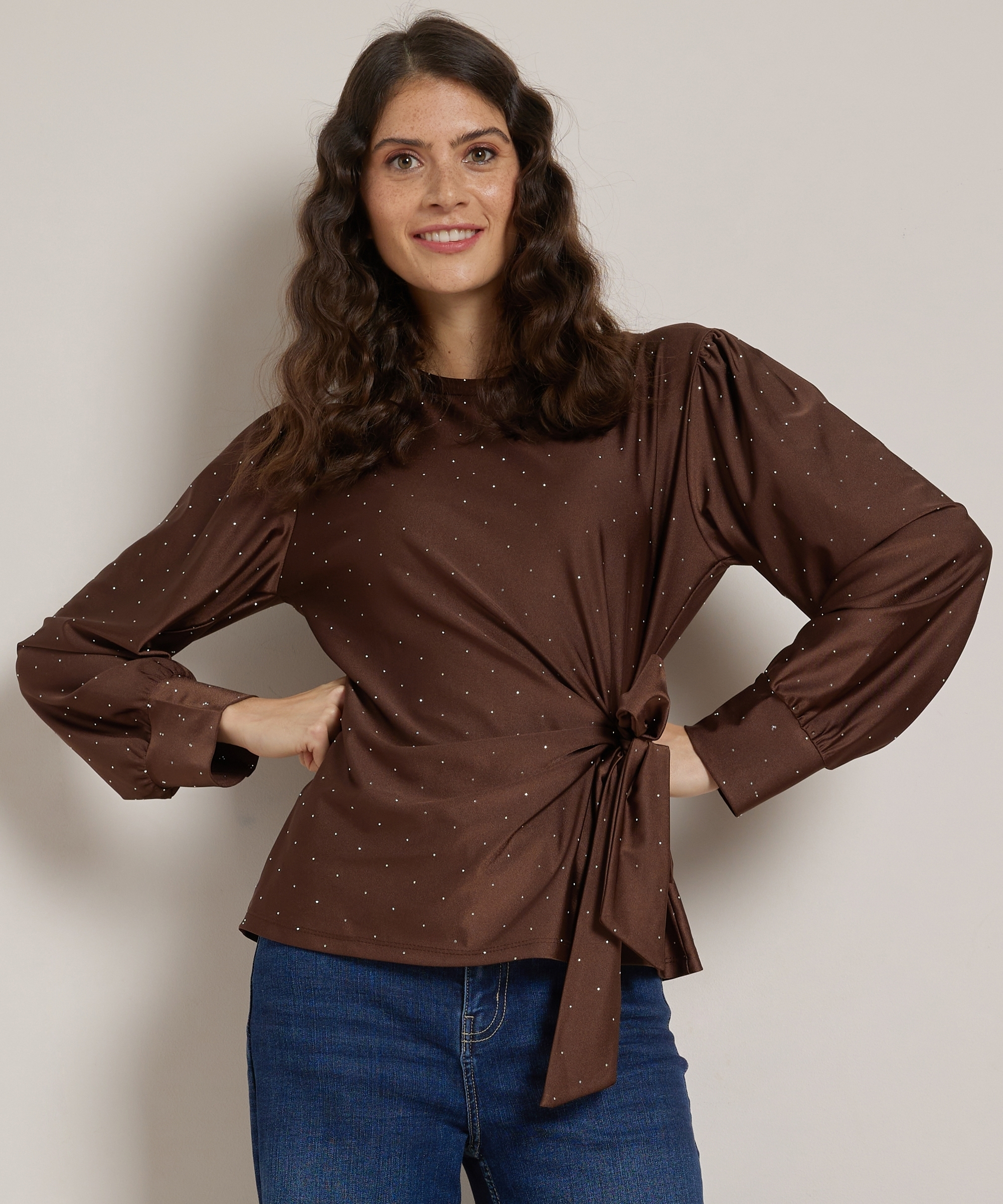 glitter top met strik