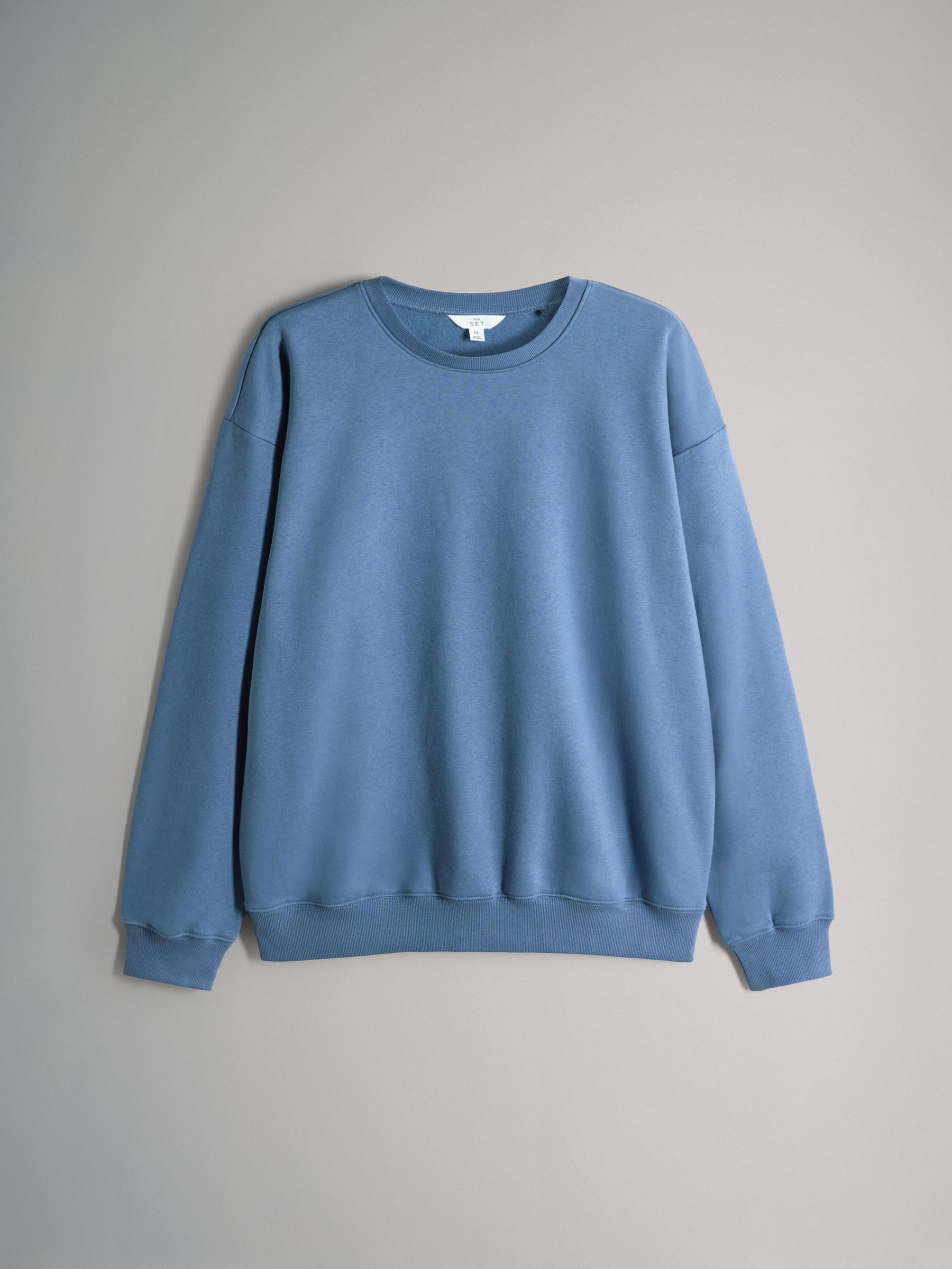 Marineblauw/Chocoladebruin/Lichtblauw - The Set set van 3 ruimvallende sweatshirts met ronde hals