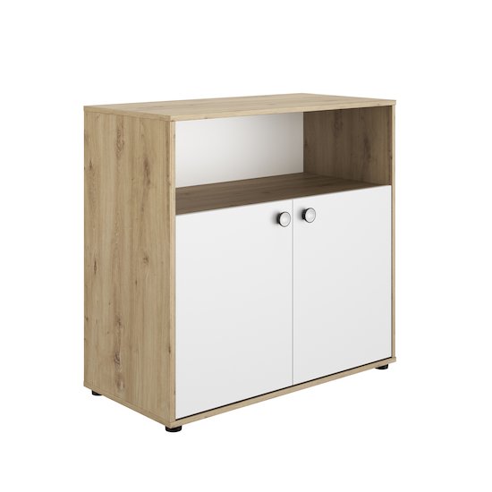Commode 2 portes Arthur   Blanc/Chêne        de               Galipette