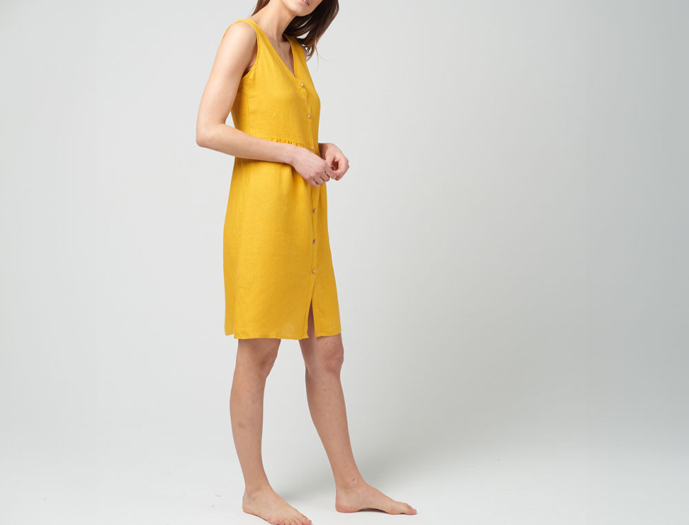Robe jaune-Jour de plage
