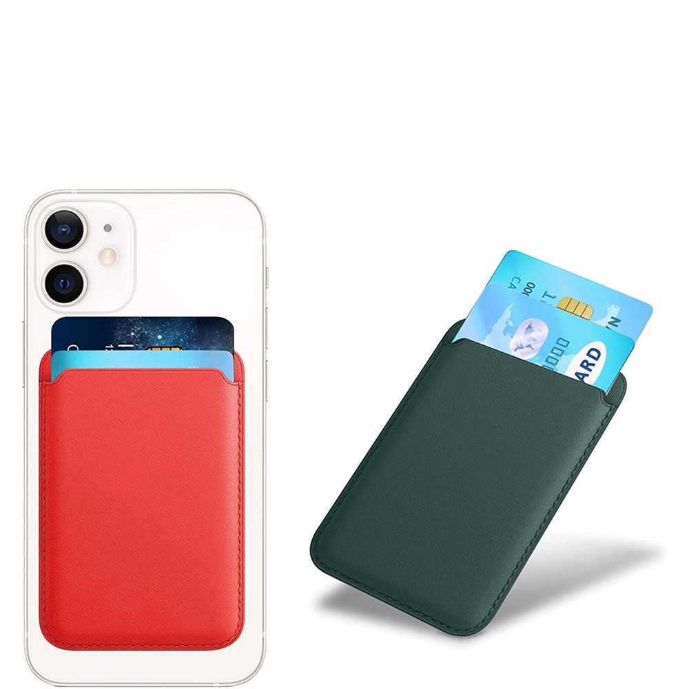Magnetische MagSafe iPhone Leder Wallet Kreditkarten Halterung - Rot