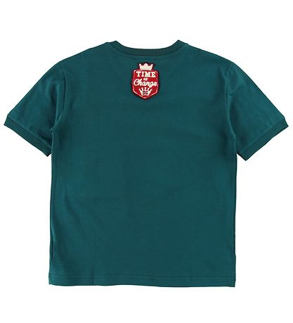 Dolce & Gabbana T-shirt - Petroleums Grøn m. Patches