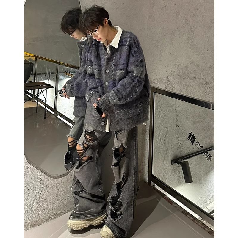 emeisa - Gestreepte oversized cardigan