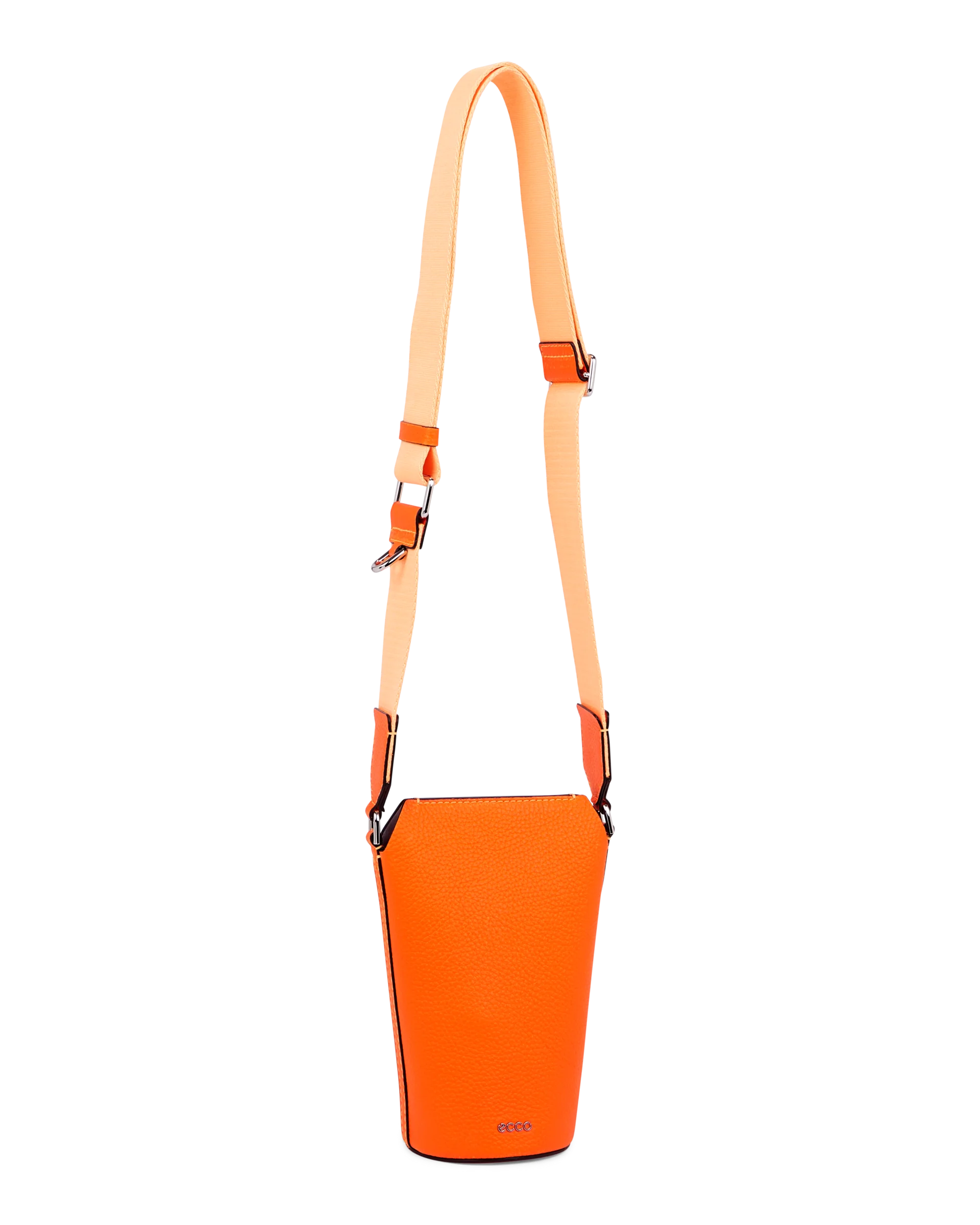 ECCO Pot Bag Umhängetasche aus Leder Orange 20,5X13,5X9,5 cm