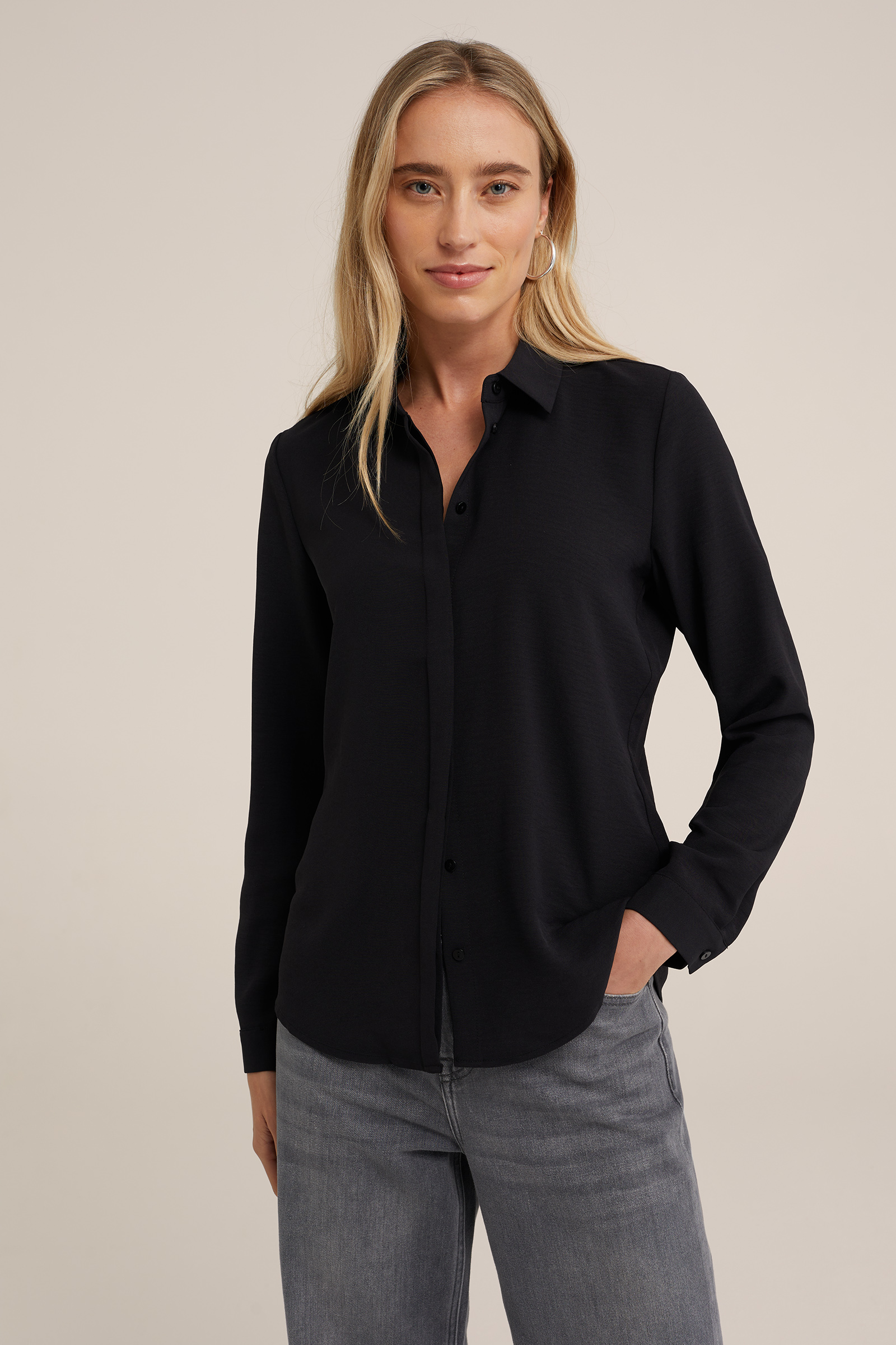 geweven blouse WE Fashion Zwart