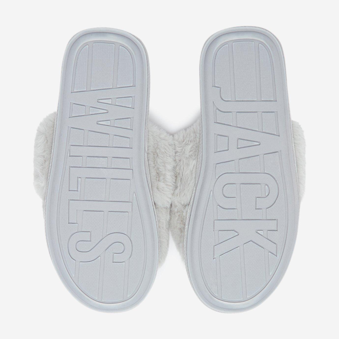 Jack Wills Faux Fur Cross Over Slippers