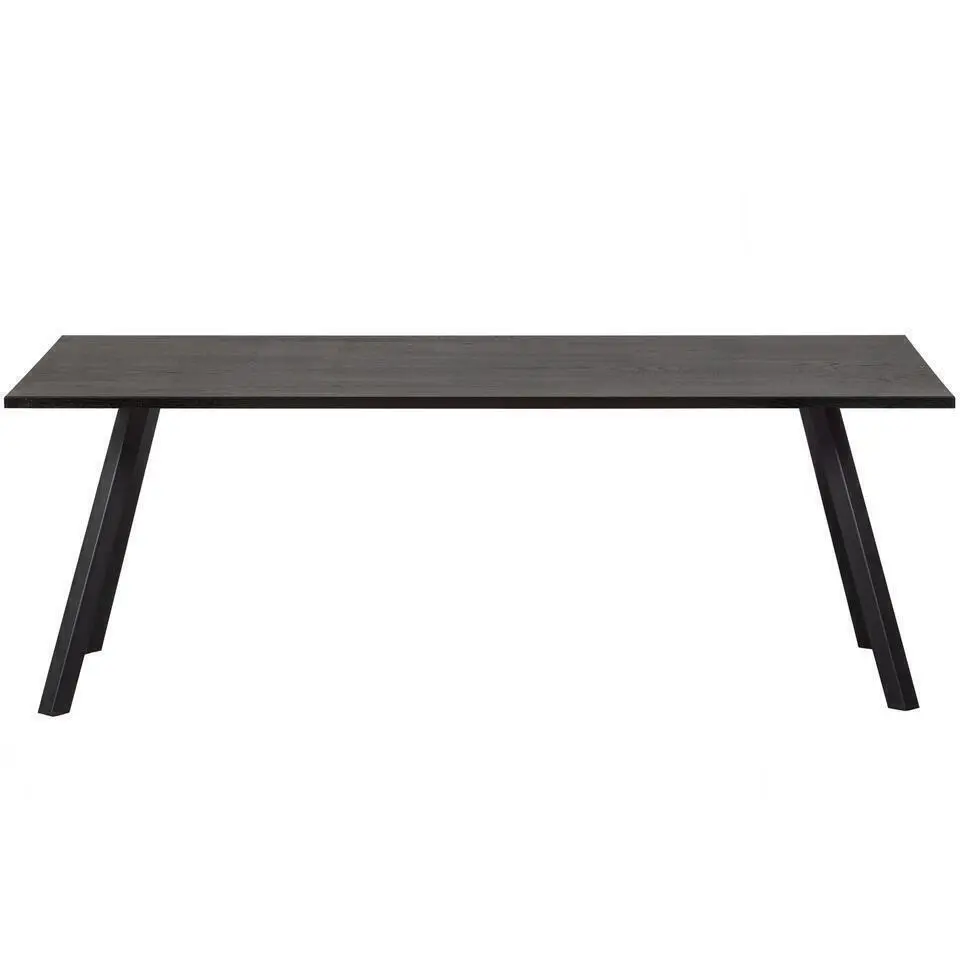 WOOOD Tablo Tafel met 2-stand Poot - Eiken/Metaal - Zwart - 75x160x90