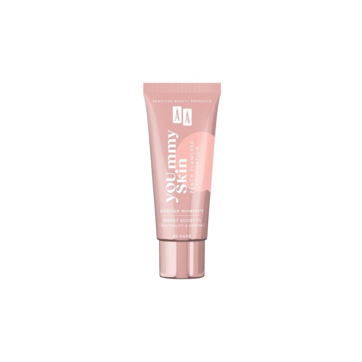 AA Yoummy Skin Peach Flawless mineral Face Foundation /02/ Nude 30 ml