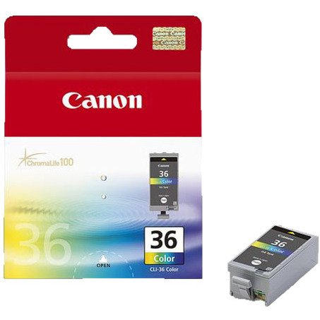 Cartouche Canon CLI-36 3 couleurs pour imprimante jet d'encre