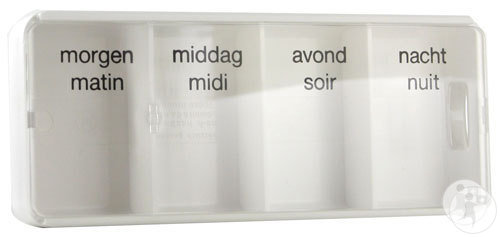 Pontos Boîte Médicaments 4 Compartiments Plastique 1 Pièce