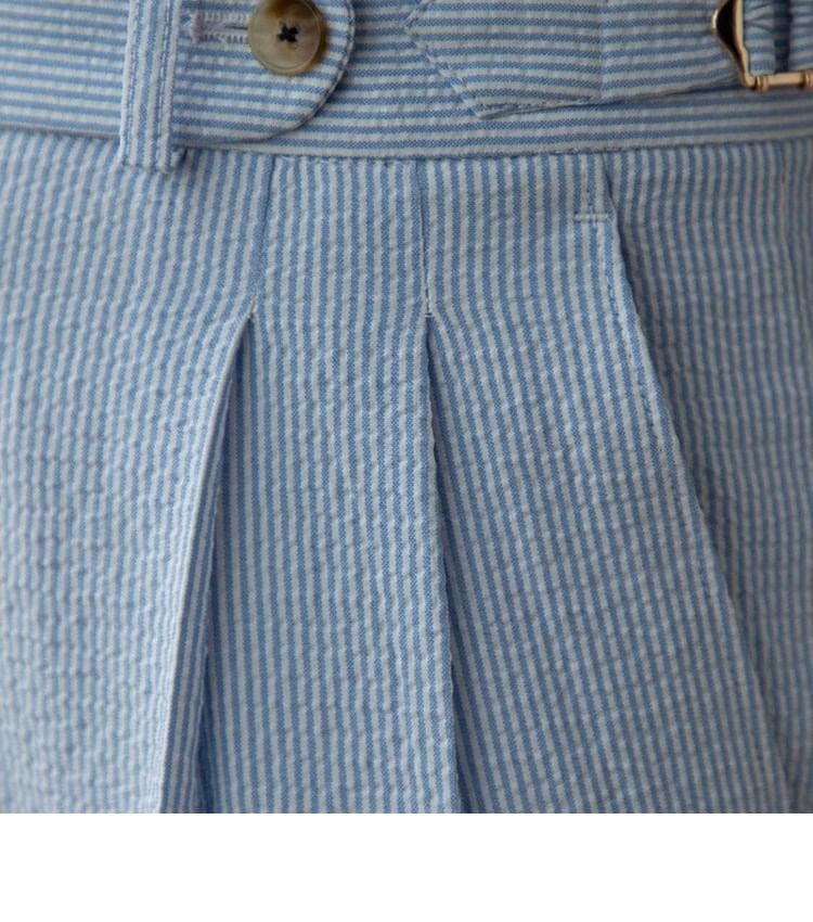 Nightbell - Gestreepte cropped rechte broek met middelhoge taille