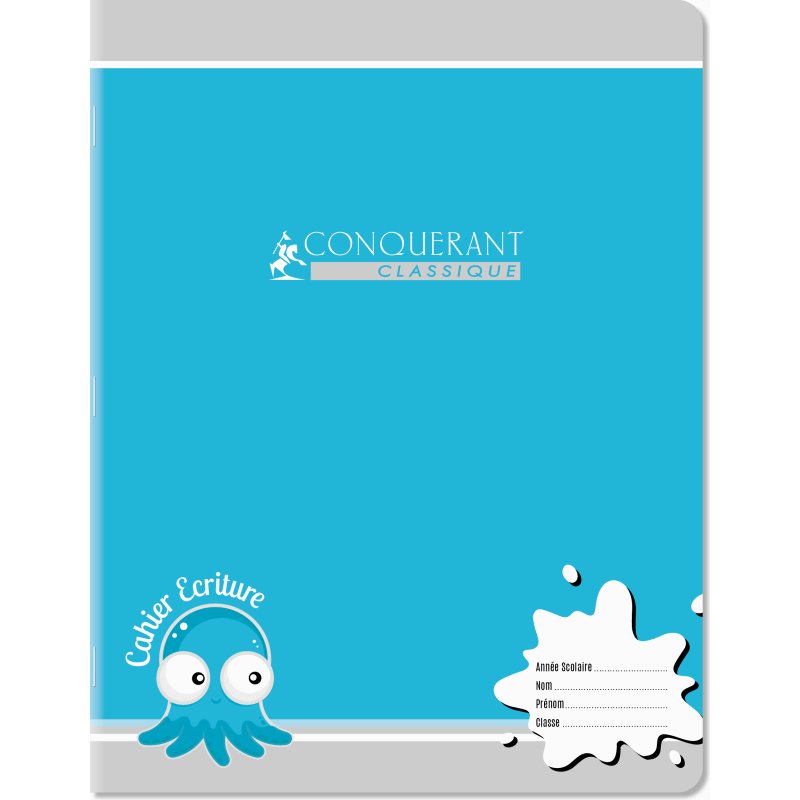 Cahier Conquerant Classique Agrafe 170X220 32P 90G Double Ligne 2/8 Assorti