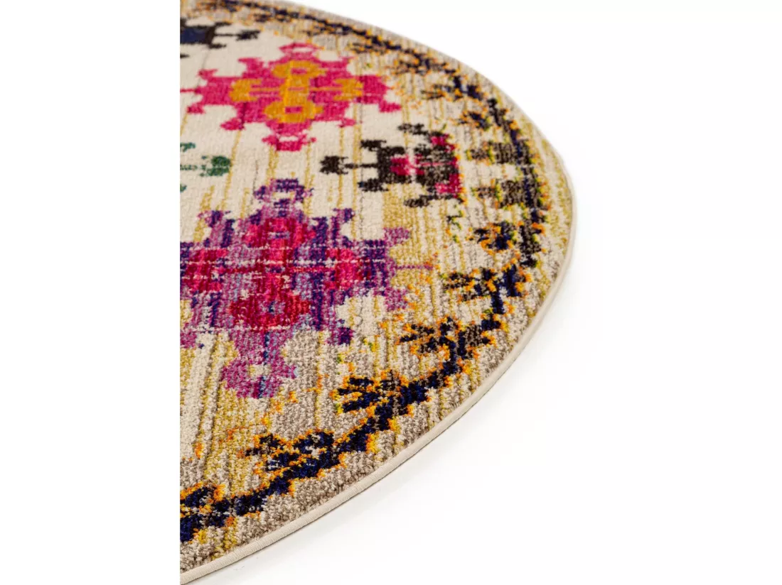 Tapis Casa Multicouleur/Beige ø 120 cm rond