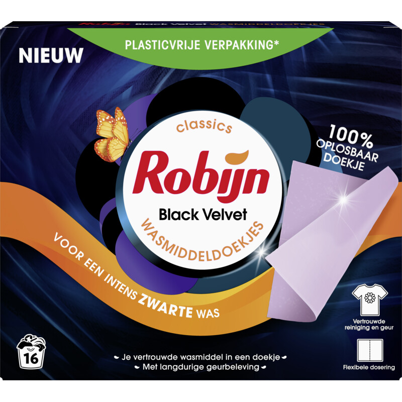 Robijn Wasmiddeldoekjes black