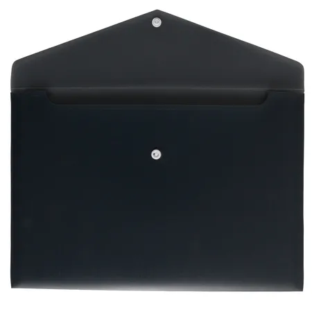 Idena Versandtasche DIN C4, Kunststoff schwarz, transluzent, mit Druckknopf