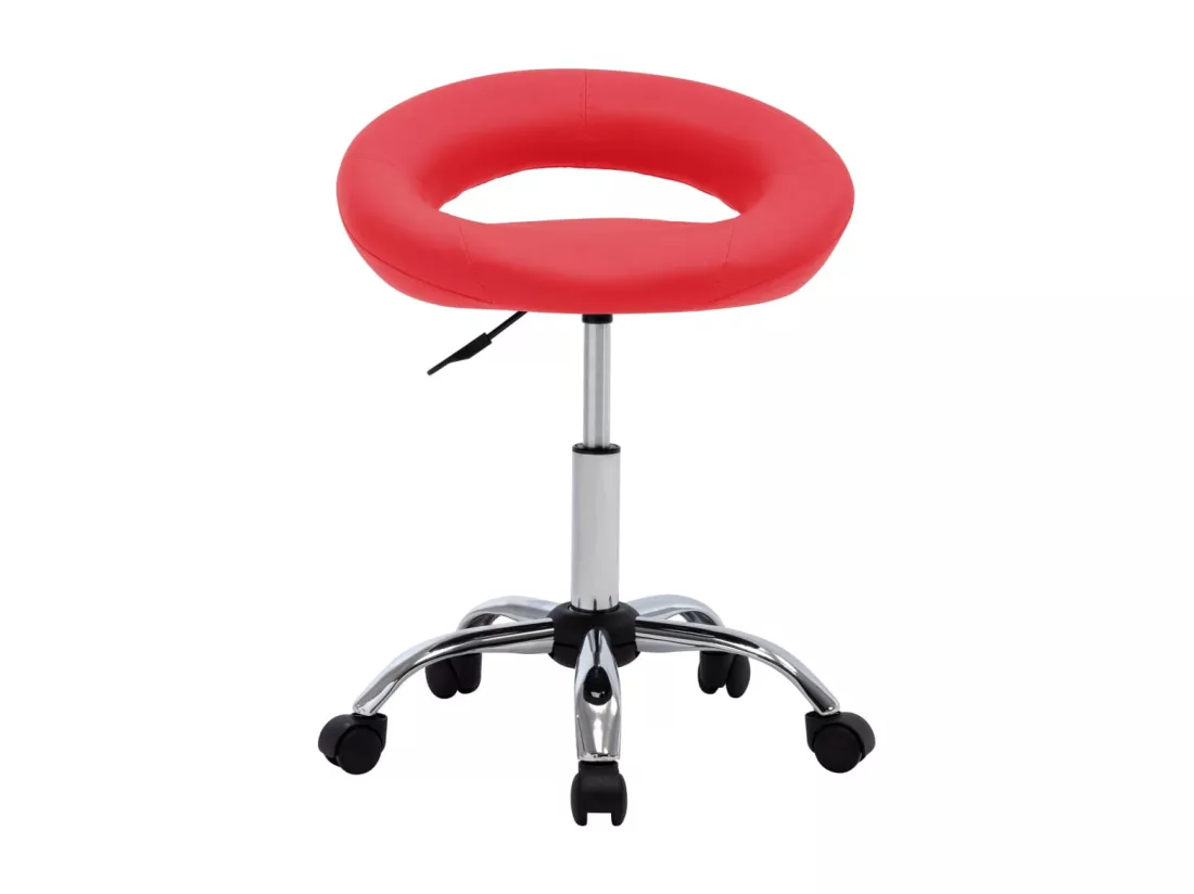 Chaise de travail roulante Rouge Similicuir