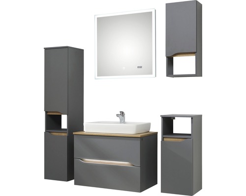 Pelipal Quickset 357 wastafelmeubel, BxHxD 72 x 51,3 cm x 44 cm, frontkleur: matgrijs, 357.017213