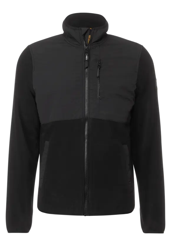 Fleecejacke im Materialmix - Black