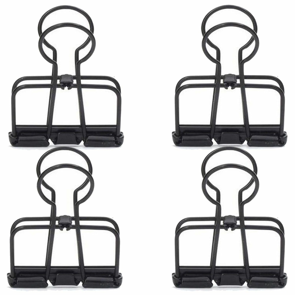 24 pinces double-clip noires 4 cm