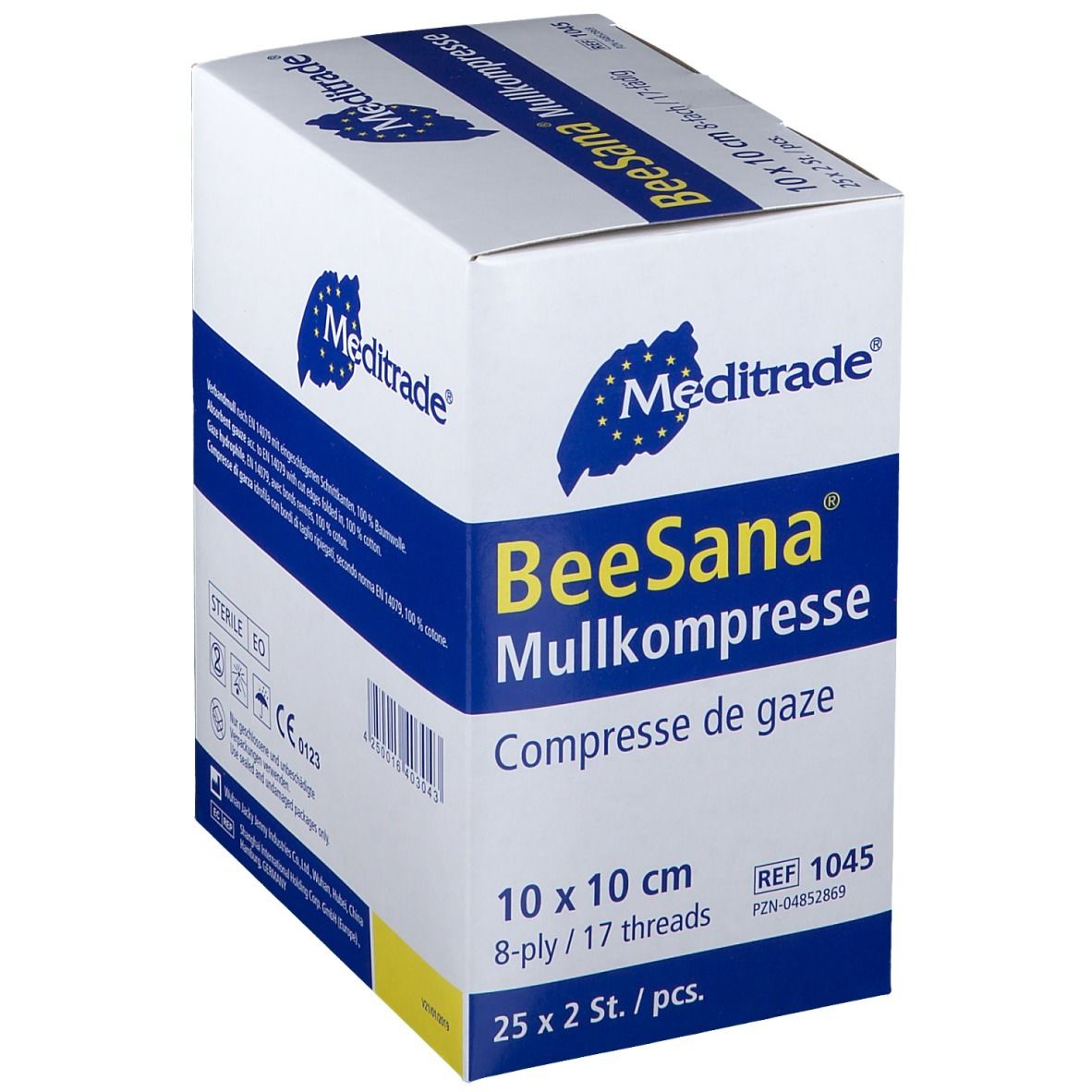 BeeSana® Mullkompresse 8fach 10 x 10 cm steril