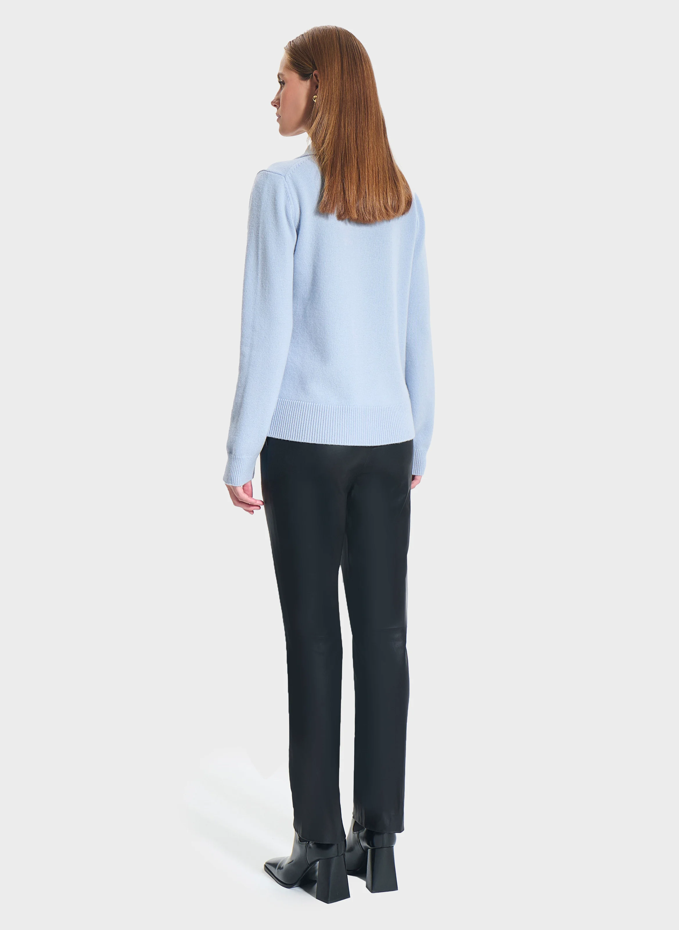 NAMBA - Pull col à revers en cachemire | Bleu