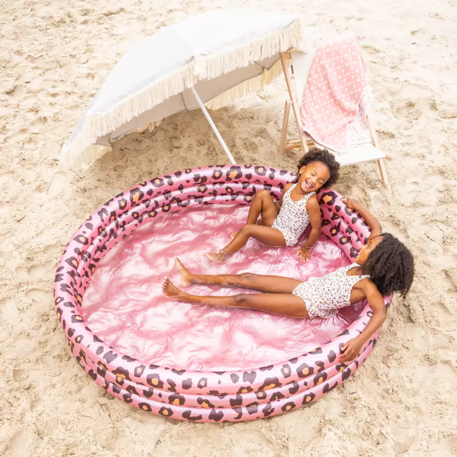 Swim Essentials Aufblasbarer Pool Panther Print Rosa Gold Ø 150 cm