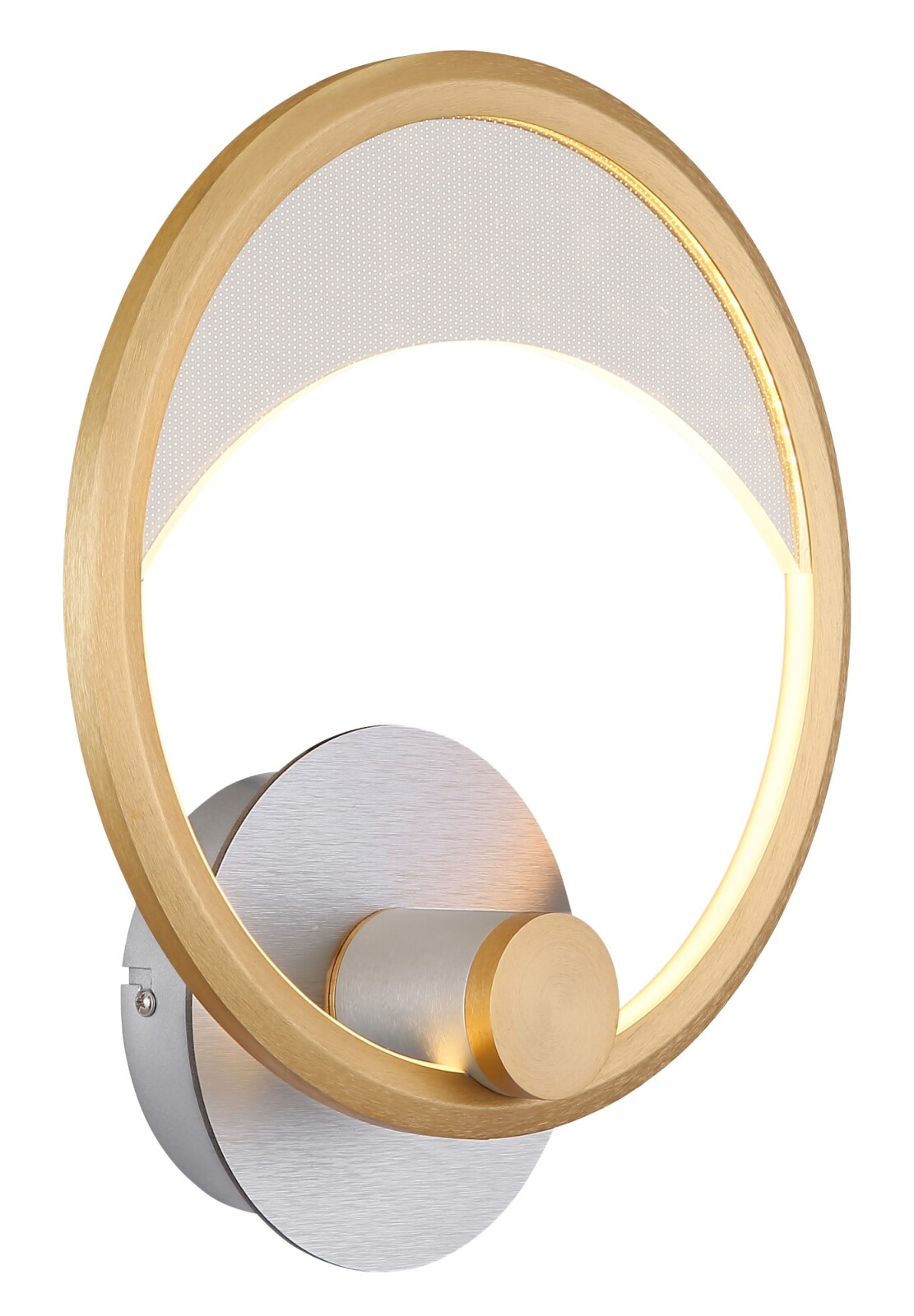 LED-Wandleuchte - silber gebürstet - gold - gelaserte Dekorpunkte