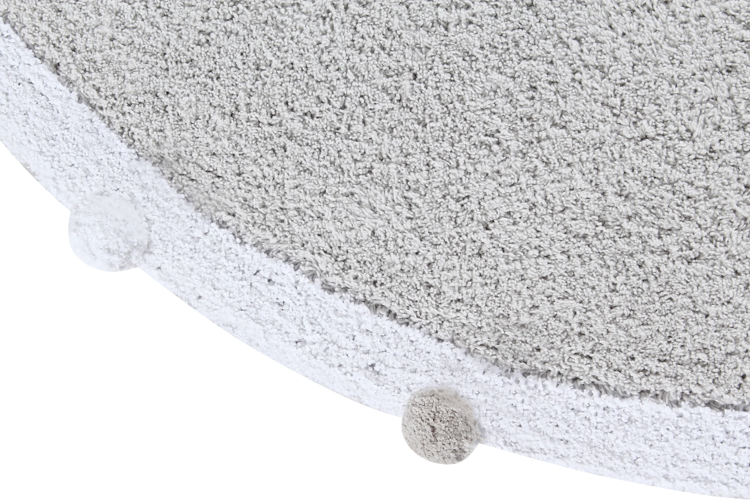 PÉTILLANT - Tapis rond lavable en coton | Gris