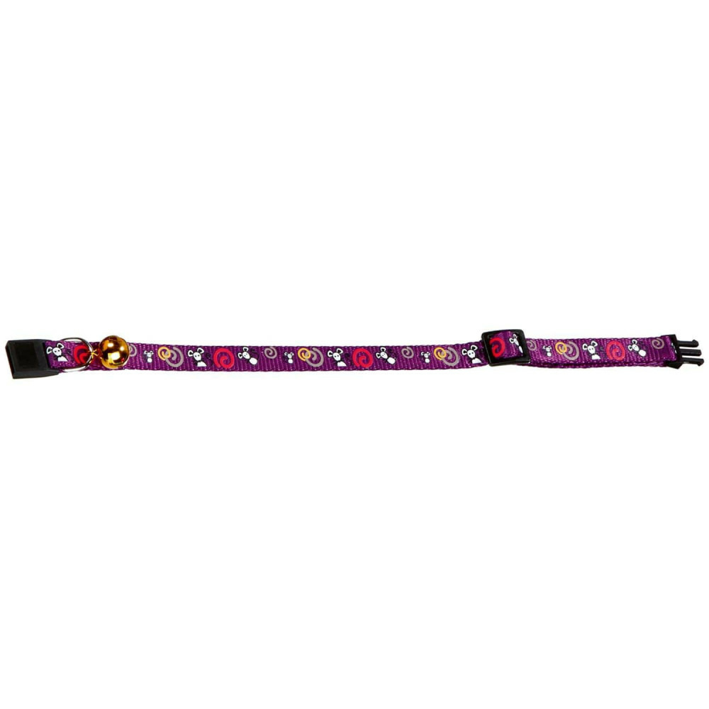Collier réglable de 20 à 35 cm rose avec motif souris pour chat