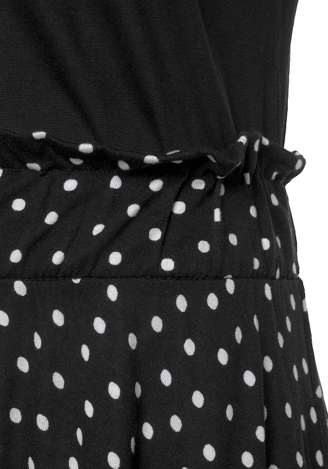 Beachtime Jerseykleid mit Paperbag-Bund und Taschen, Druckkleid, sommerlich