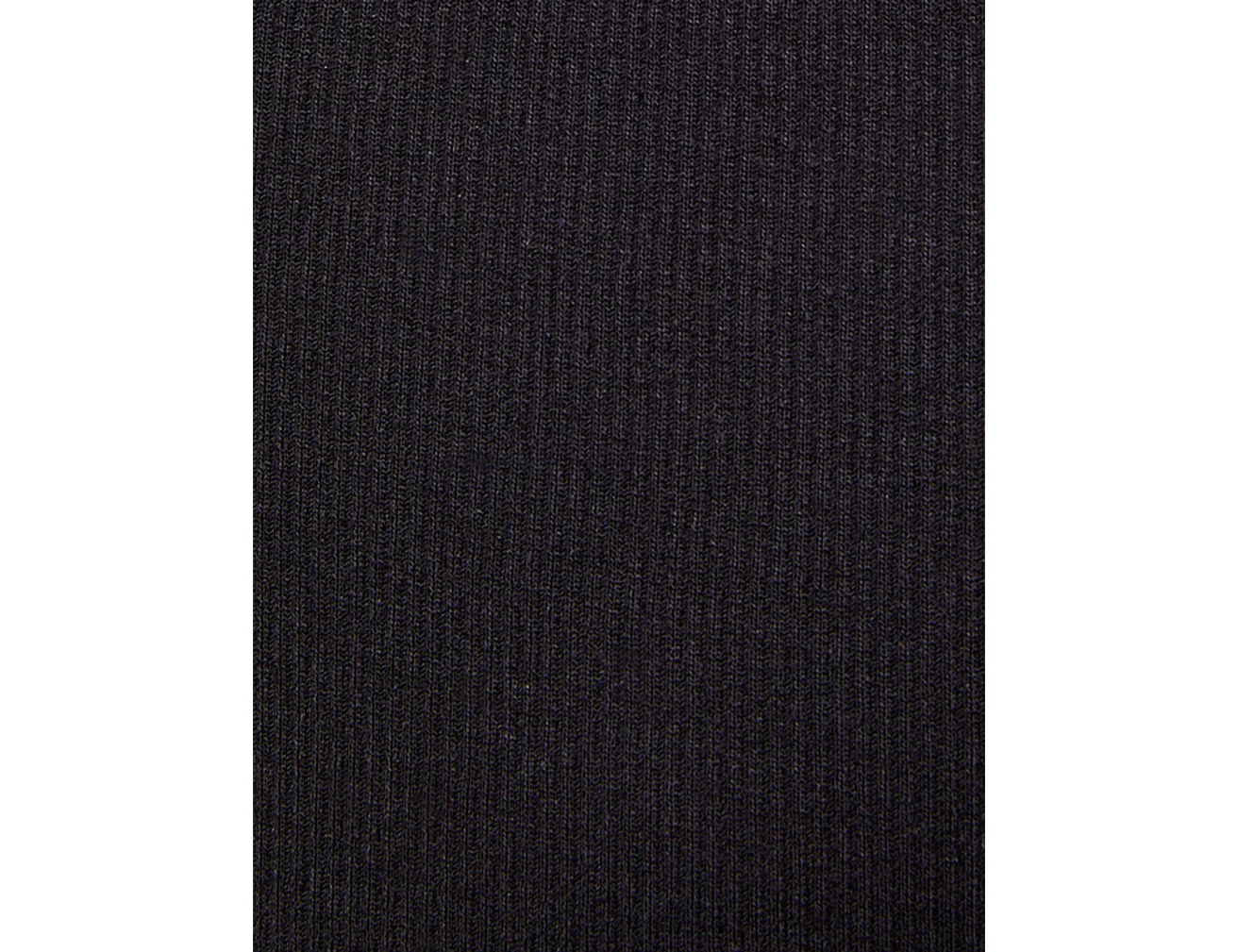 T-shirt côtelé manches longues noir