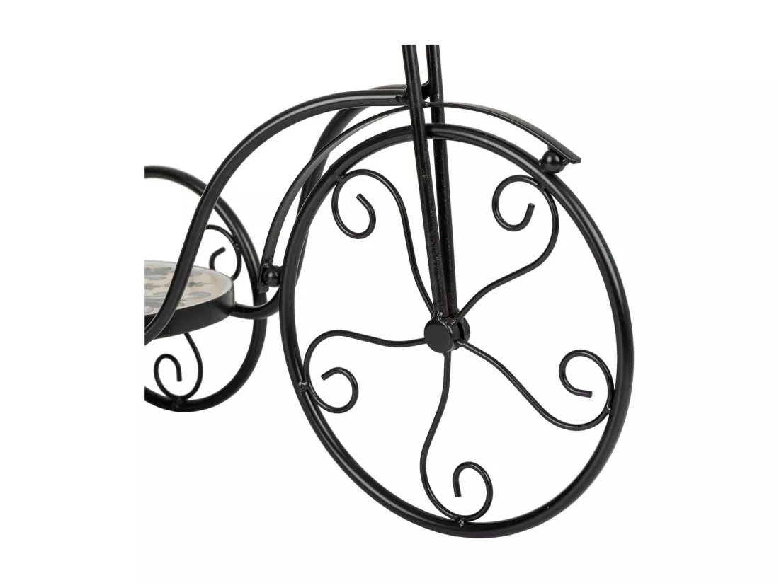 Support vélo en mosaïque et fer forgé noir 53x23.5x36h