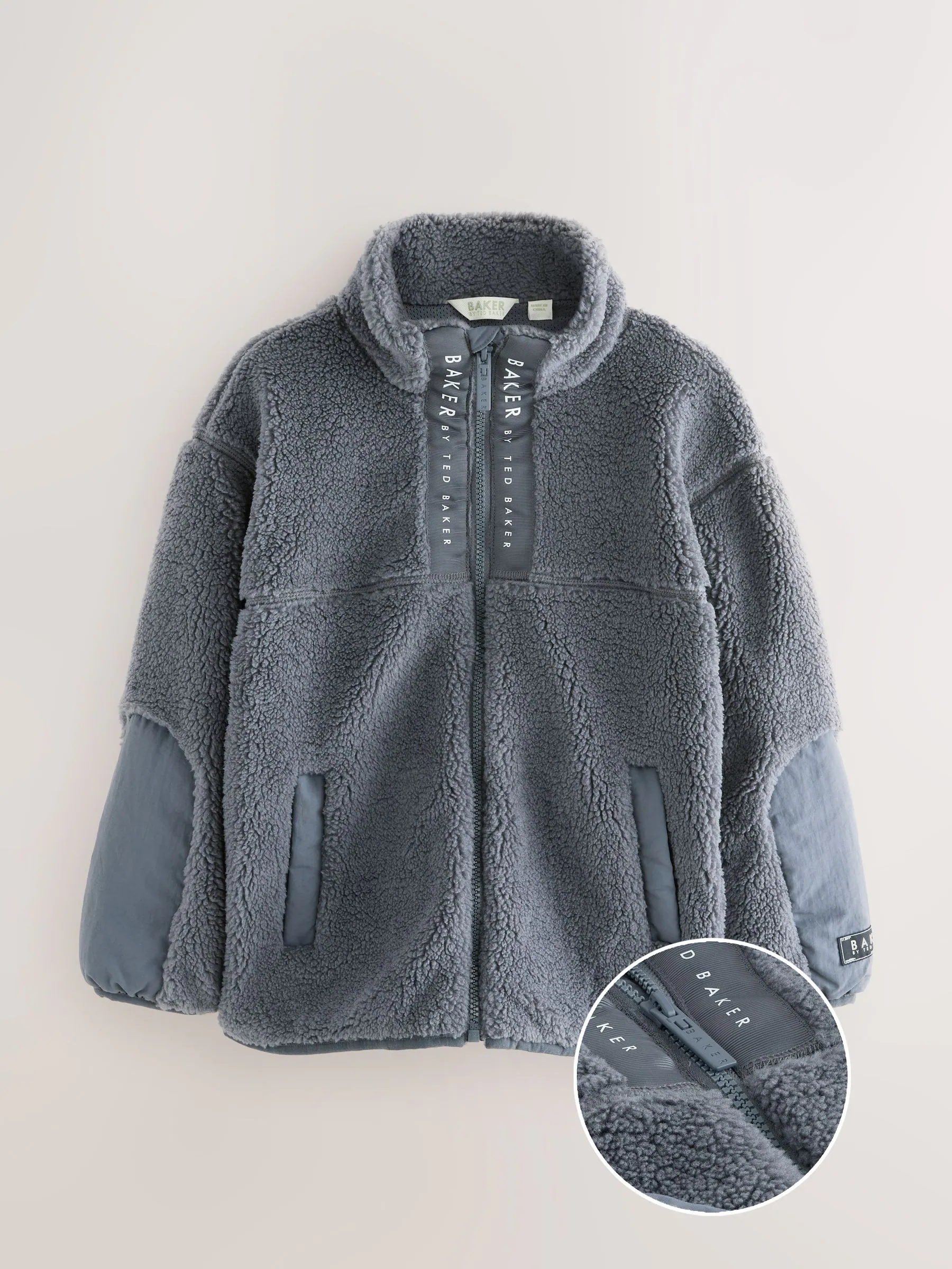 Baker by Ted Baker grijze borg fleece met ritssluiting