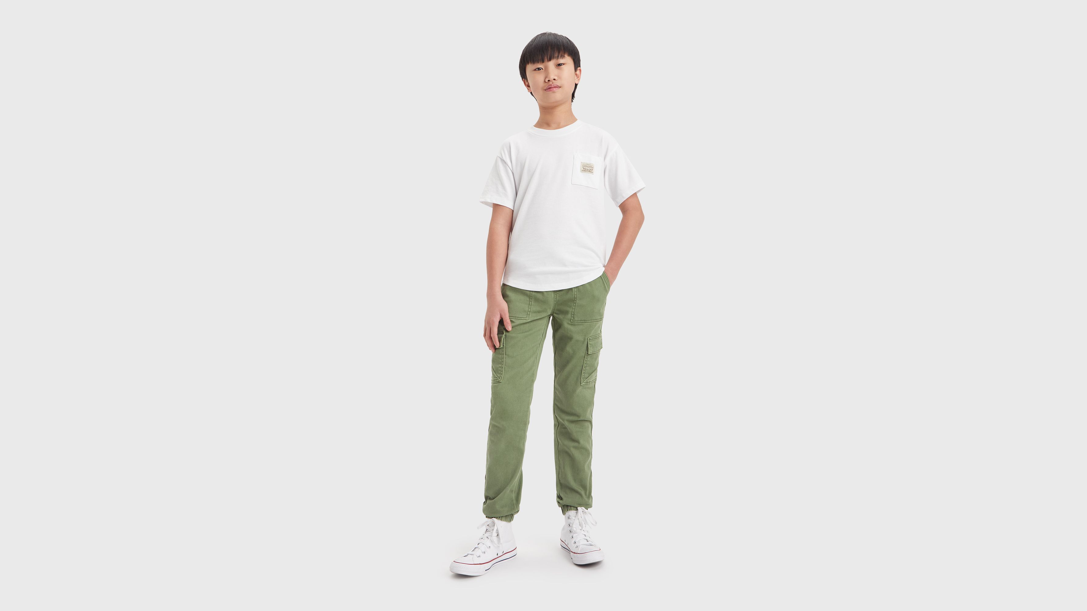 Ado cargo jogger cargo Relaxed Dobby - Olivine - Vert